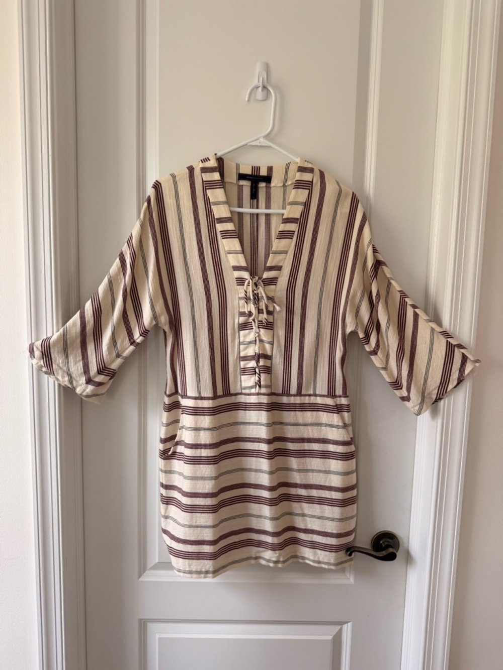 BCBGMaxAzria Women's Stripped Boho Dress